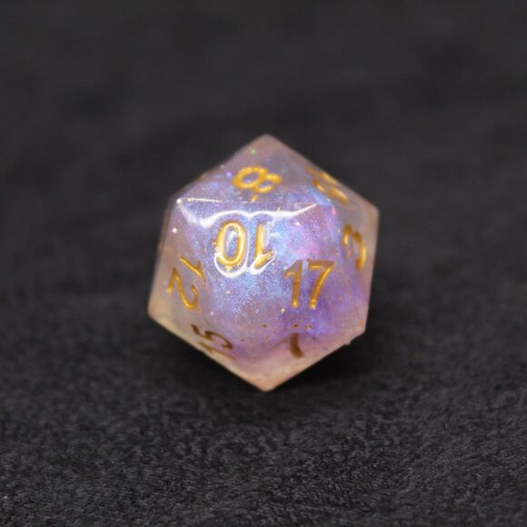 Blue and purple Smoke polyhedral DND Dice - Picture 12 of 12